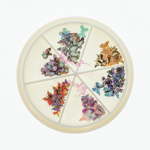 

colorful butterfly design japanese style simulation wood pulp slices paper nail art ornament crafts diy decorations1, Silver;gold