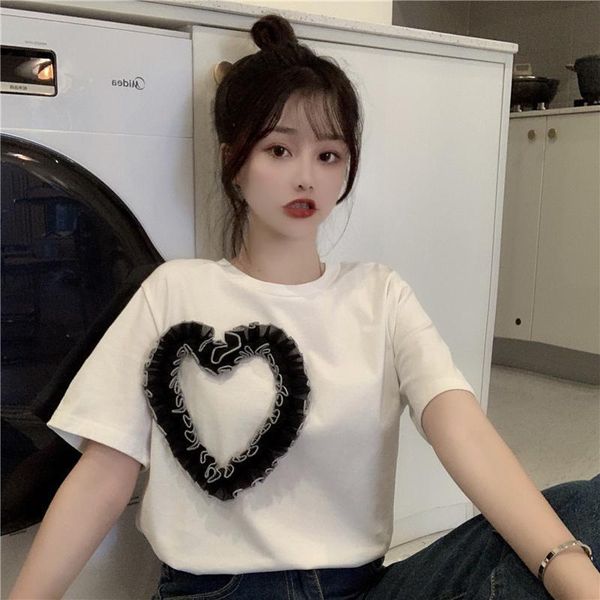 

women's t-shirt oversize hong kong style japanese short sleeve korean version loose harajuku casual, White