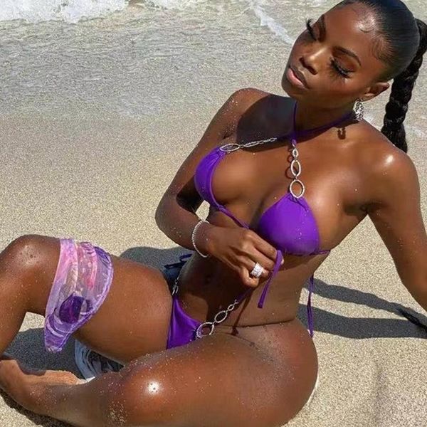 

women's swimwear shiny diamond bikini 2021 push up halter swimsuit female crystal women brazilian biquini bathing suit, White;black