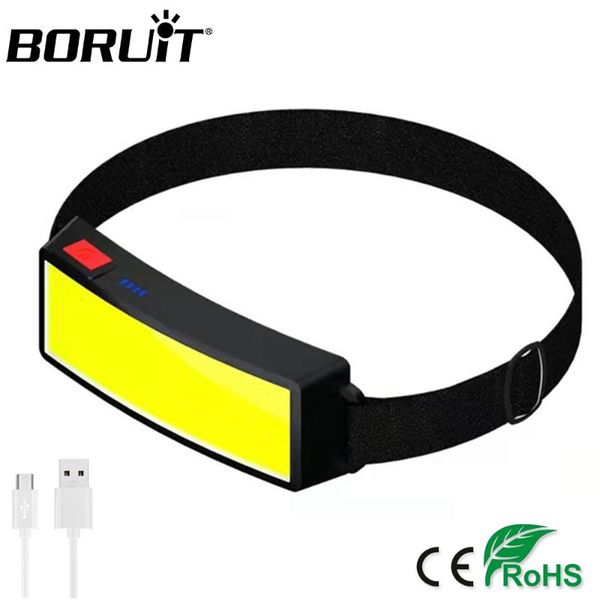 

headlamps boruit g14 cob headlamp strip light 3-mode headlight waterproof outdoor head torch by chargeable battery for camping fishing