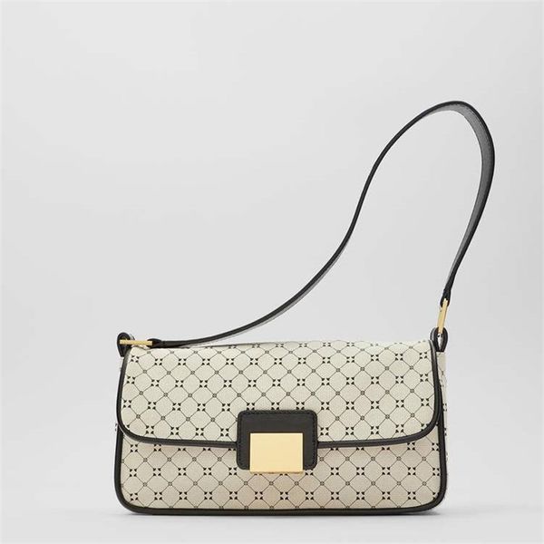 

z family new women's lattice underarm mami color matching geometric printing shoulder bag 16576510202