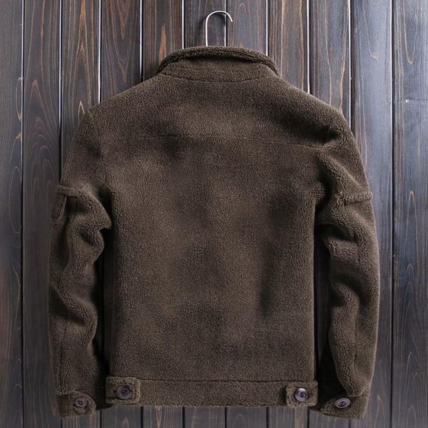 

men's leather & faux [chinese explanation]: sharing responsible resident real survey coat luxury winter simple button chestnut wool, Black