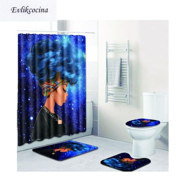

bath mats blue shine sky and hair african girl casa de banho bathroom carpet set tapis salle bain alfombra bano