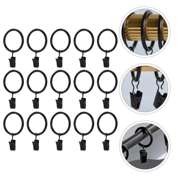 

curtain & drapes 40pcs iron rings with clips practical roman rod loops