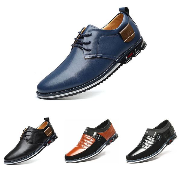Sapatos de couro para homens da moda cor preto branco azul laranja marrom estilo retrô tênis casual tamanho 39-45