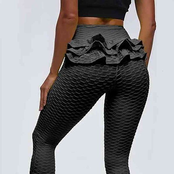 

40 bubble hip lifting women leggings exercise fitness running high waist lift pants dobby sweatpants plus size, Black
