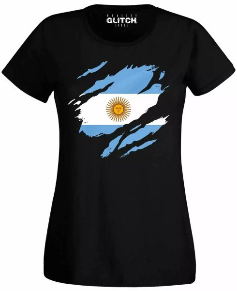 

torn argentina flag women's t-shirt argentinian support country world cup, White;black