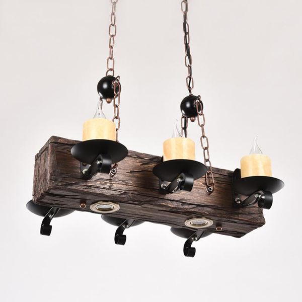 

chandeliers e27 chandelier retro wood+marble suspension light coffee shop bar clothing store bra restaurant hanging candle lamp w/spotlight