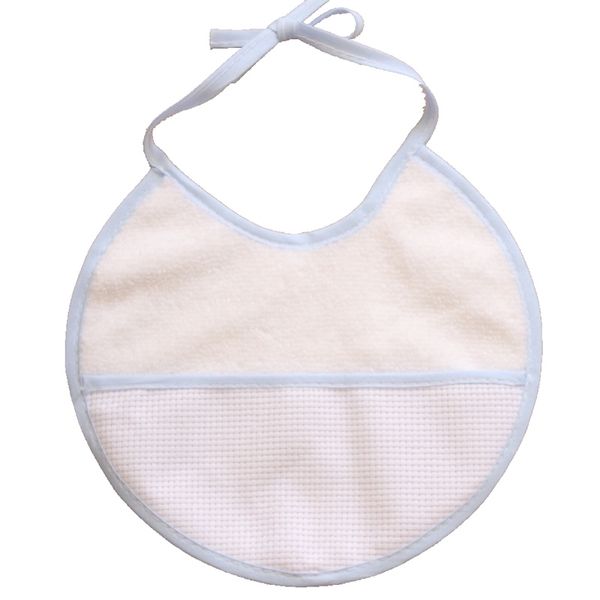 

12pcs/set yb0011 blue baby waterproof bib infant saliva towels burp cloths cross stitch bib baby bib 211117