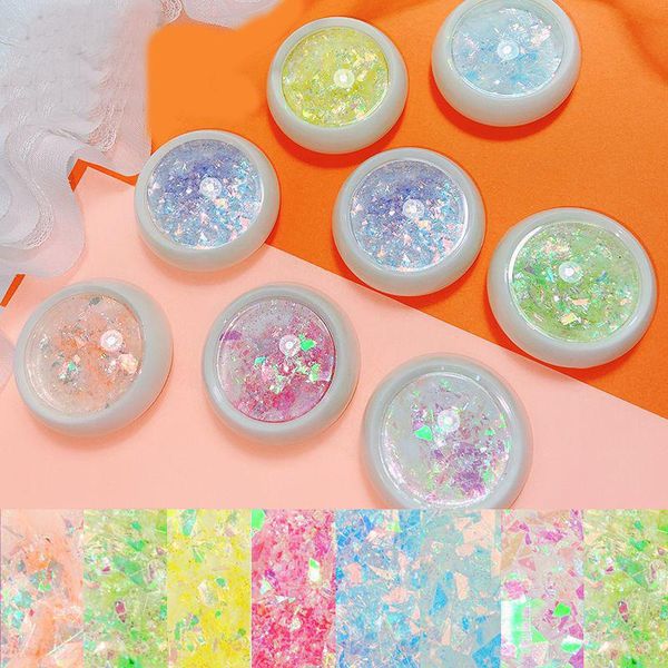 

nail glitter 1box for nails design shiny mermaid sequins irregular slice 3d laser flakes paillettes art decorations manicure, Silver;gold