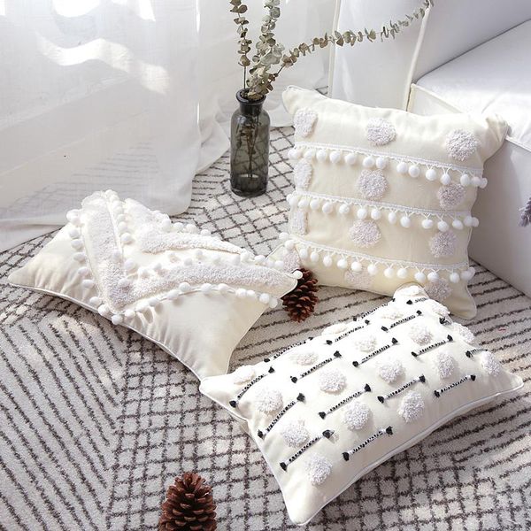 

cushion/decorative pillow moroccan style tufted embroidered cushion for office chair ins handmade