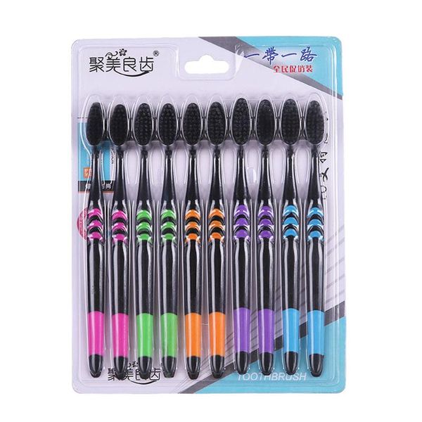 

toothbrush 10pc natural environmental protection non-slip handle soft 2021 jan16