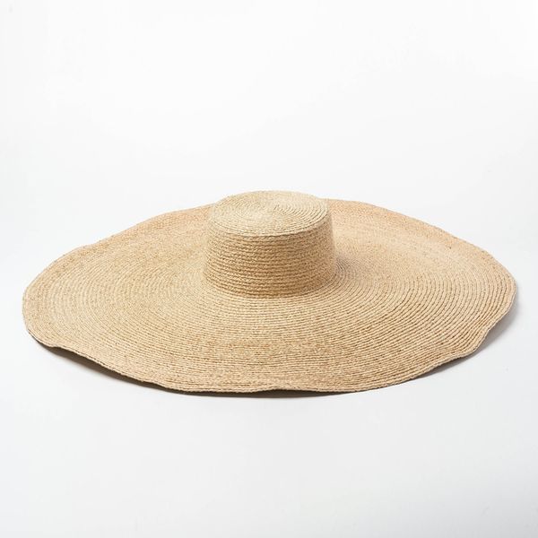 

fashion big hat flat and large brim lafite in spring summer, Blue;gray