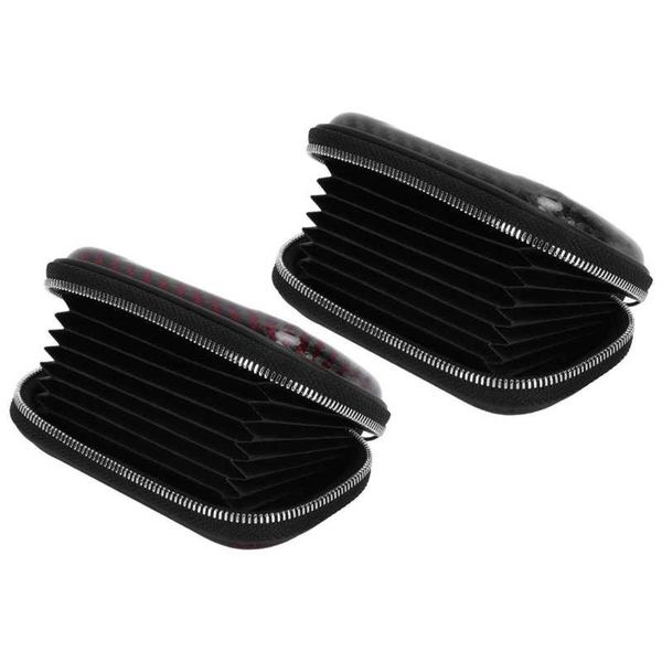 

storage bags carbon fiber zipper wallet multi-purpose business id holder bag 13x