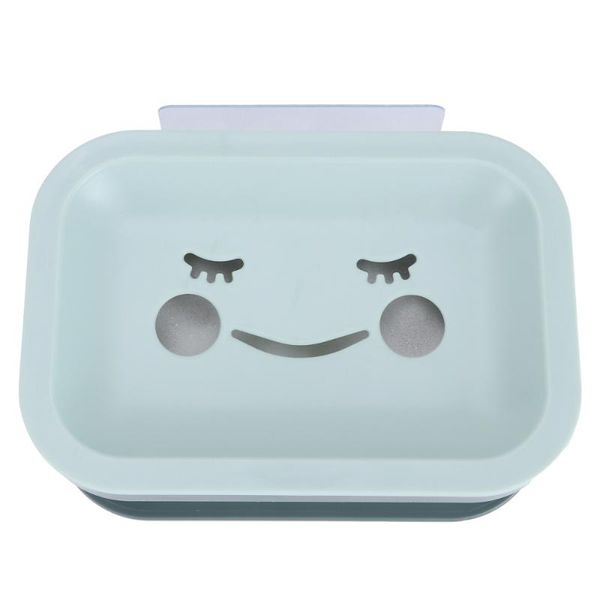 

soap dishes 1pc double layer box wall-mounted draining dish with sponge brush