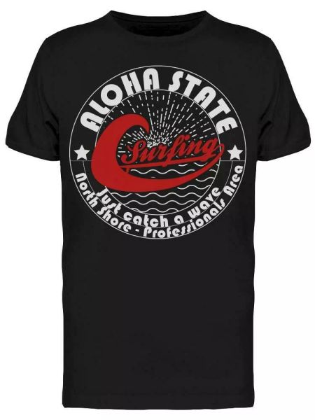 

aloha state, surfing tee men's -image by shutterstock, White;black