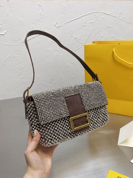 

women 2021 designers shoulder bag classic luxurys brand baguette bags full diamond lady fashion purses advanced handbags tote