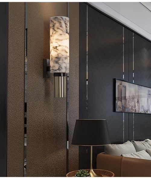 

wall lamp postmodern luxury living room marble simple personality bedroom background el club villa