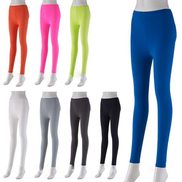 

women's leggings spring summer solid color women pants plain soft suitable high elasticity female girl tighting long, Black
