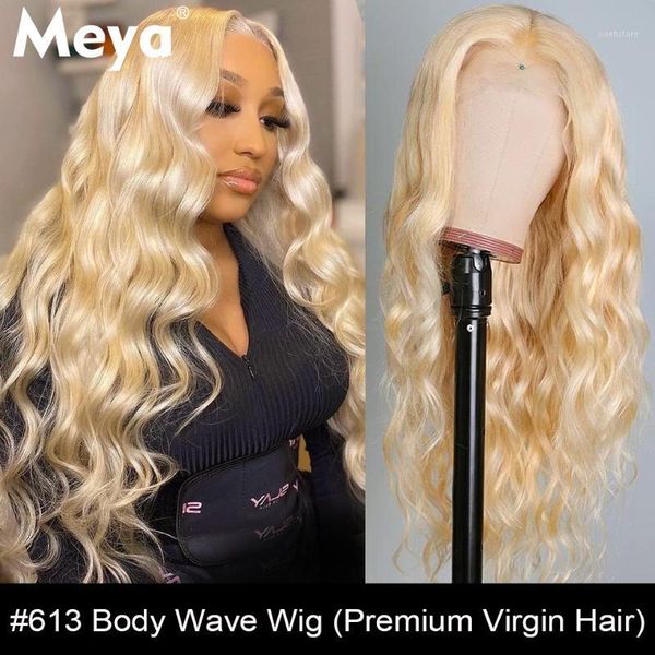 

honey blonde virgin human hair brazilian body wave 13x6x1 lace front wig 613 laec frontal wigs for black women1, Black;brown