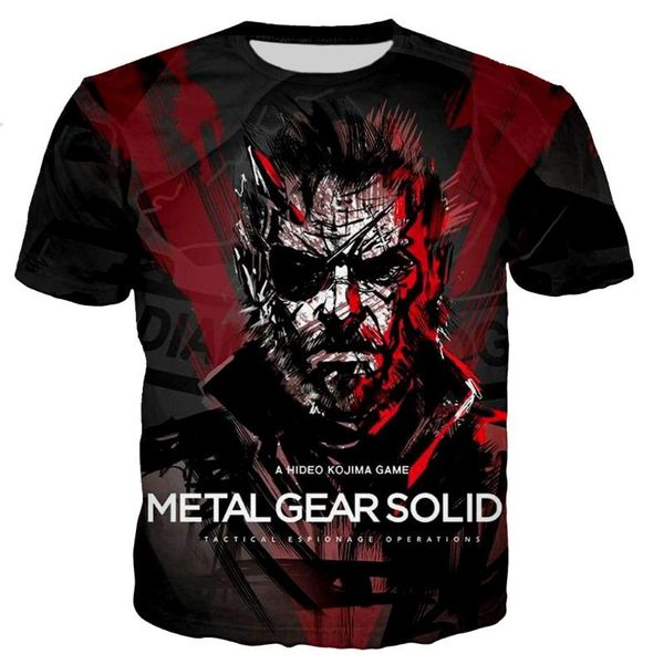 

men's t-shirts game metal gear solid 3d print t-shirt men women fashion casual harajuku style t shirts streetwear oversized, White;black