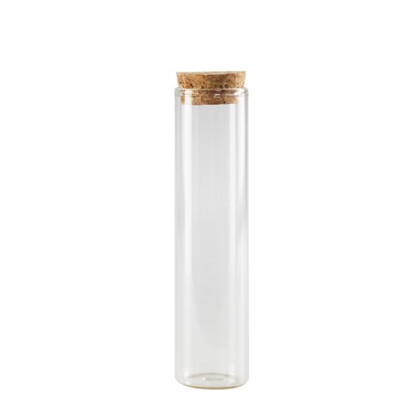 2022 Новая оптовая торговля - 30 * 120 мм 60 мл стеклянные бутылки флаконы Джарские пробирки с пробковой пробкой пустые стекло прозрачные прозрачные бутылки 24шт / лот1