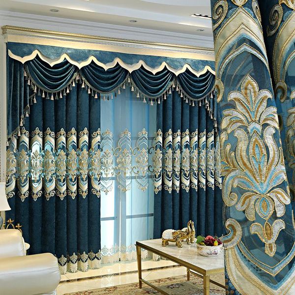 

curtain & drapes european style tulle curtains for luxury bedroom living room high-end hollow design