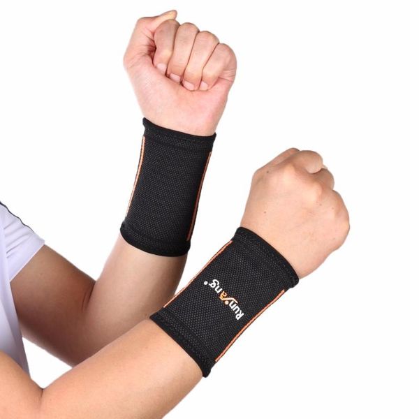 

wrist support 2pcs brace brand wristband gym wrestle professional sports protection straps wraps hand, Black;red