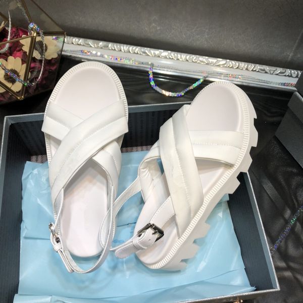 

simple fashion women sandals thickness 4cm real leather modest luxury ladies letter designer flat shoes trend eleagnt, Black