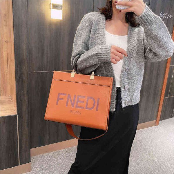 

large-capacity handbagskorean fashion popular f-shape shopping tote versatile large capacity portable single shoulder bag for female stu