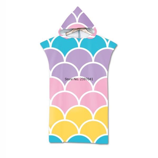 

towel printed microfiber hooded bath beach changing robe poncho surf for swimming outdooor bathrobe