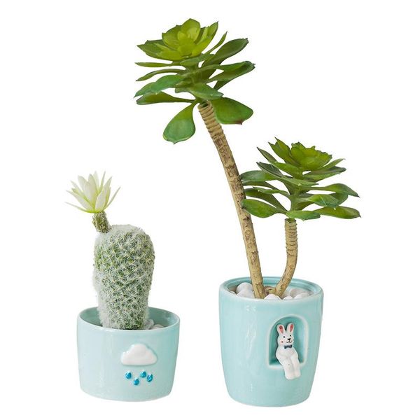 

europe tableartificial potted set ceramic vase indoor greenery succulents plants fresh wedding home decoration decorative flowers & wrea