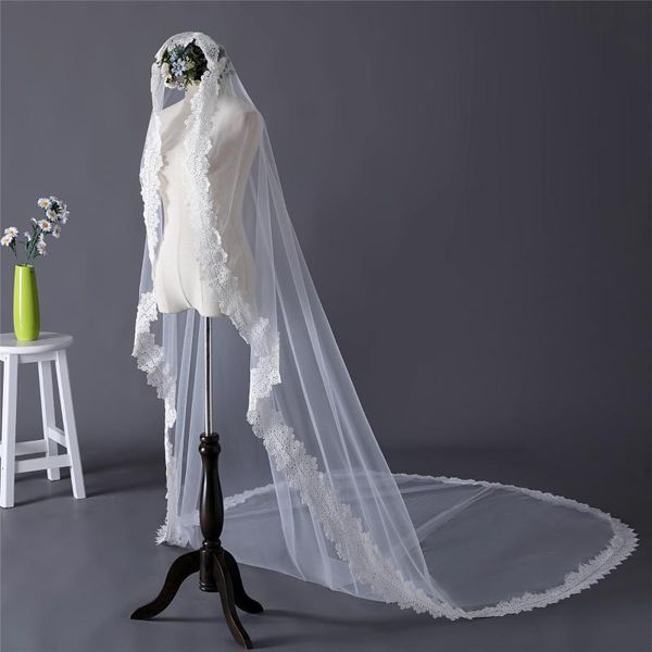 

bridal veils erosebridal mantilla bride veil lace wedding ivory long cathedral custom size, Black