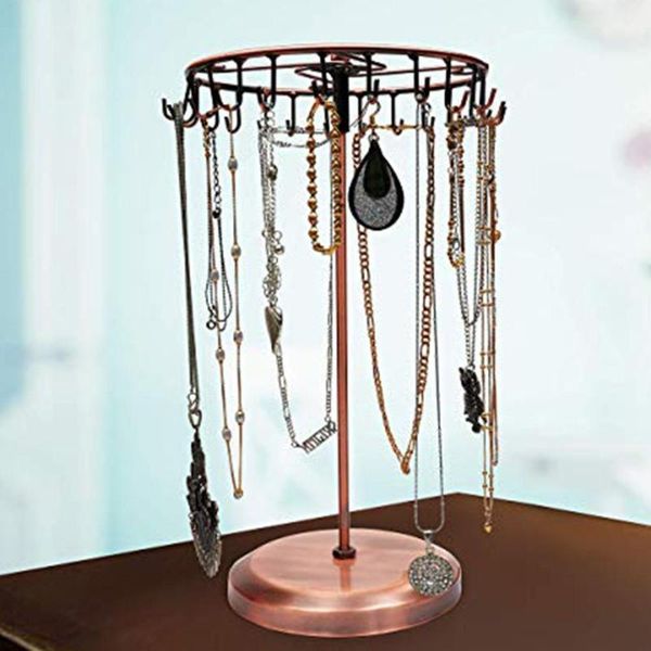 

hooks & rails 23 rotating display rack stand holder necklace joyeros pendant bracelet jewelry porte