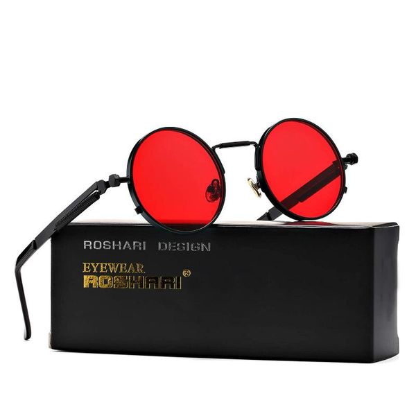 

sunglasses roshari round steampunk gothic metal frame 100% uv blocking lens x005, White;black