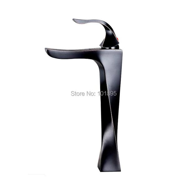 

bathroom sink faucets black color brass material cold & water of basin faucet