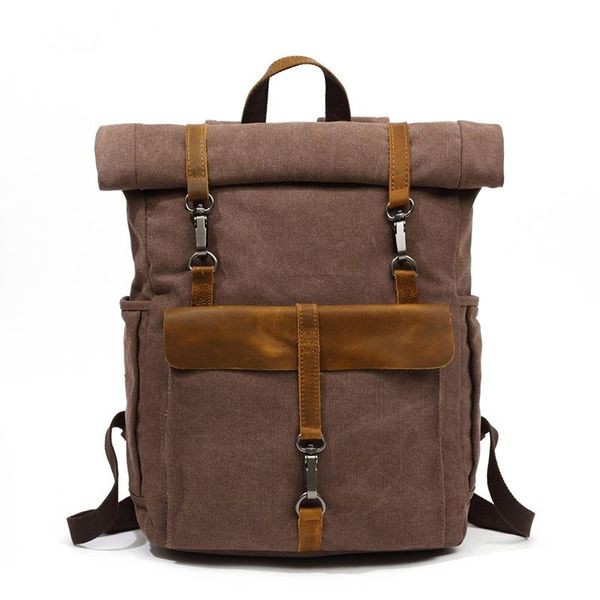 

backpack 2021 men's canvas double shoulder bag women's leisure