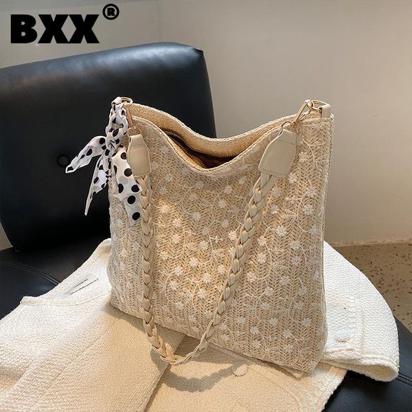 

cross body [bxx] vintage straw weave high capacity bags for women 2021 summer shoulder bag handbags trending luxury hand hs696