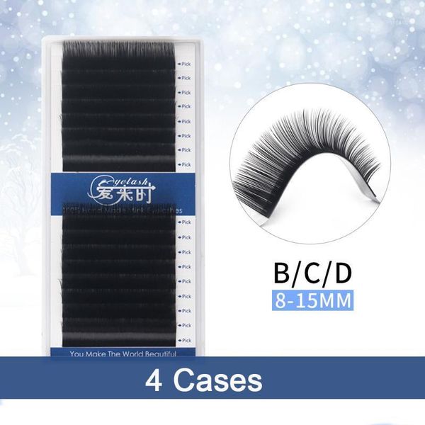 

4 cases 16 rows individual eyelash extension false mink natural soft fake cilios extensions beauty make up tools1