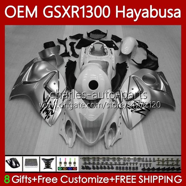 Injeção para Suzuki Hayabusa Body GSXR-1300 White Silvery GSXR 1300 CC 08-19 77No.125 1300cc GSXR1300 08 2009 2010 2011 2012 2013 GSX R1300 14 15 17 17 18 19 Concedentes