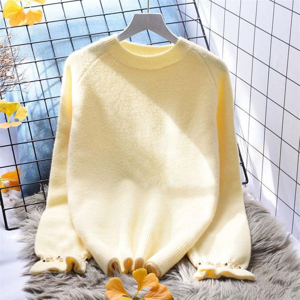 

women's sweaters autumn winter fashion o-neck long sleeve sweater casual loose pullover female solid knitted chic e234, White;black