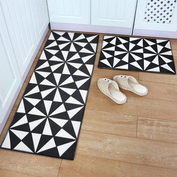 

carpets rayuan flannel black and white geometric kitchen floor mats door mat long anti-slip doormat rug multi size