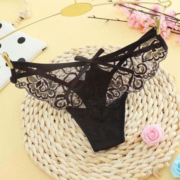 

women's panties women g-string lace underwear ladies lingerie bikini pants thong intimatewear 1pcs/lot js6804, Black;pink