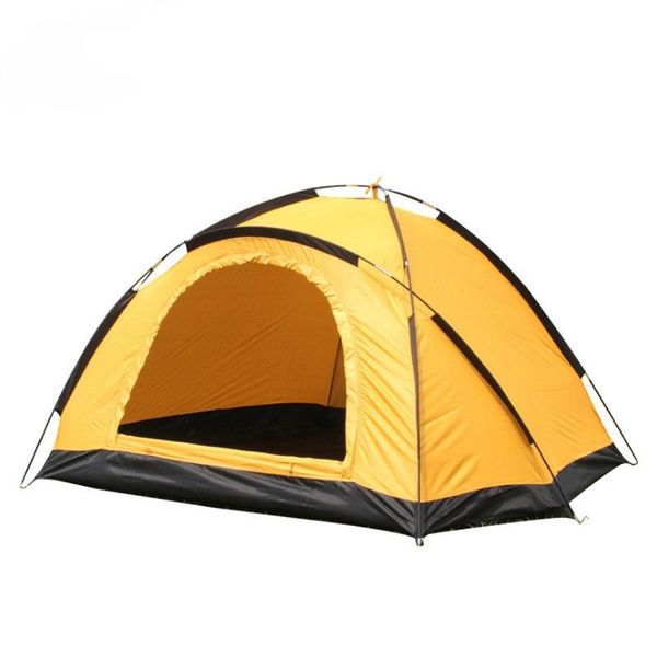 

tents and shelters hand-built tent yellow outdoor rainstorm-proof 3-4 people thickened rain-proof double single camping carrying belt