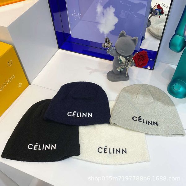 

hat chao family knitted autumn winter letter embroidered wool star same lin warm and cold, Blue;gray