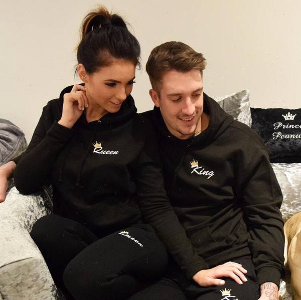 

omsj women tracksuits fashionable couple black matching outfits sweatsuit fall clothes,lover christmas long sleeve track sets hoodies, Gray