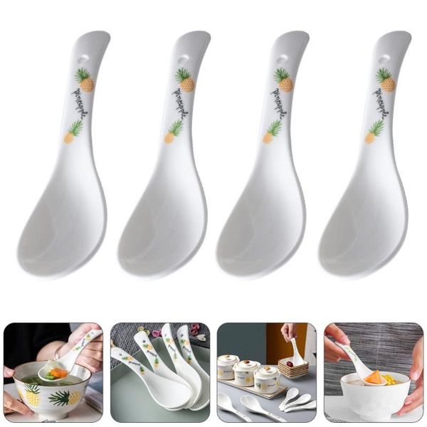 

spoons 4pcs japanese style ceramic simple soup spoon home tableware