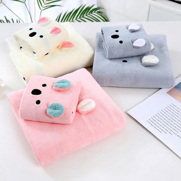 

towel 2 piece bath set, soft absorbent cartoon towel, kids outdoor sport beach