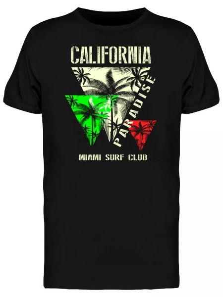 

california miami summer men's tee -image by shutterstock, White;black