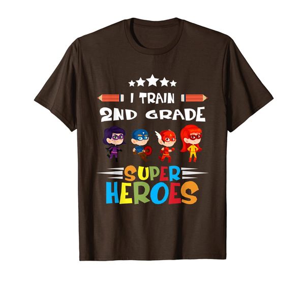 

i train 2nd grade super heroes teacher team gift t shirt, White;black